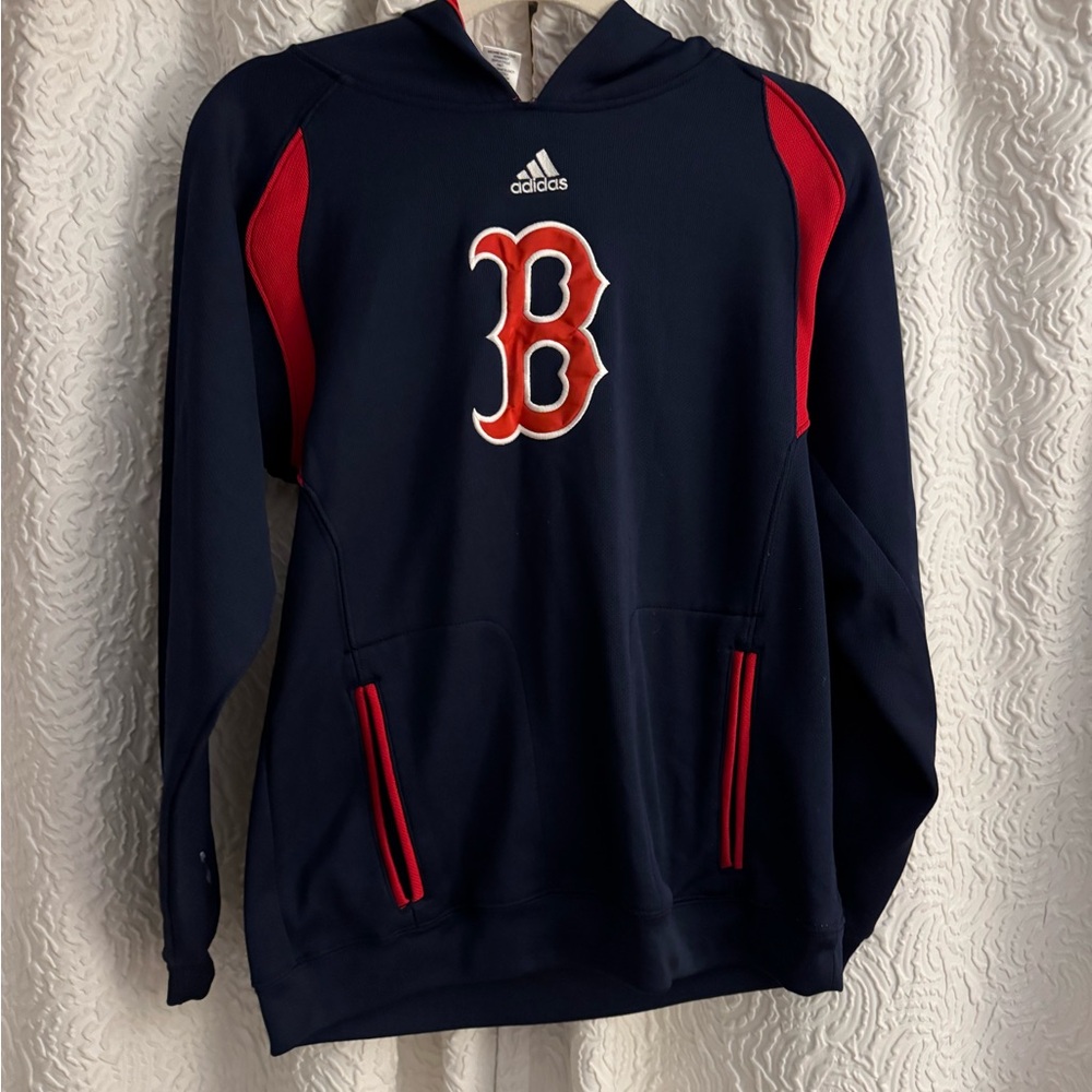 Adidas Men's Navy and Red Hoodie